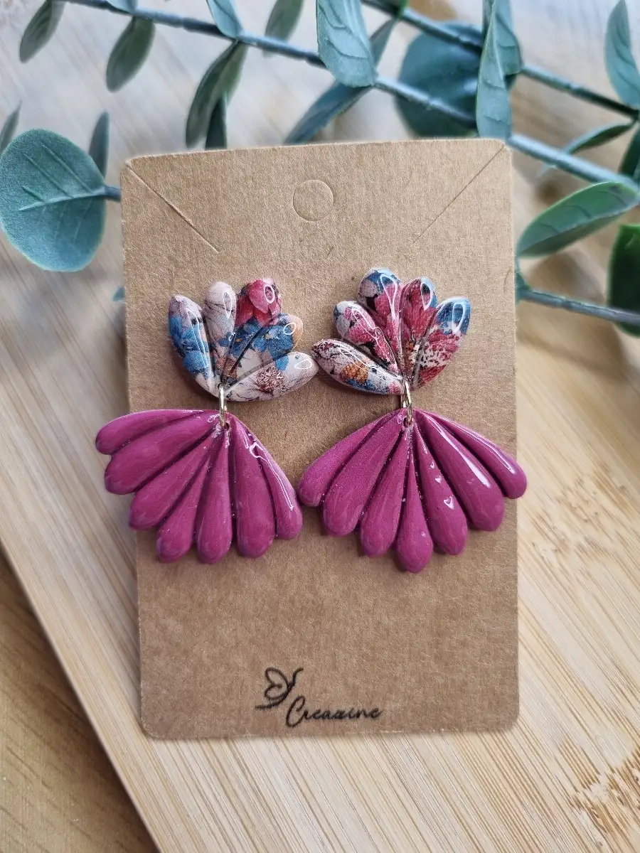 Boucle d'oreille en résine époxy